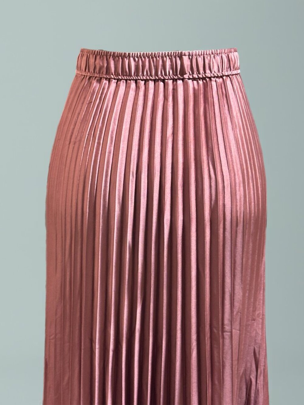 Express Blush Pink High Waist Pleated Satin Maxi Skirt NWT Sz XL - Picture 6 of 8